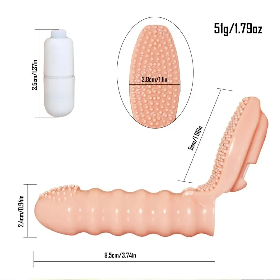 Couples Clitoral Vagina Finger G Spot Vibrator Stimulator Massager Finger Sleeve Adult Games Erotic Sex Toys For Women Men