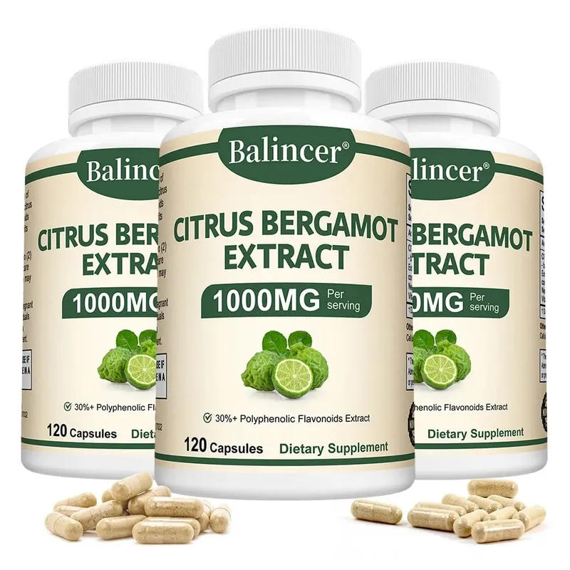 Citrus Bergamot Capsules 1000mg Heart Health Cardiovascular Cholesterol & Blood Sugar & Immune Health Support Antioxidant
