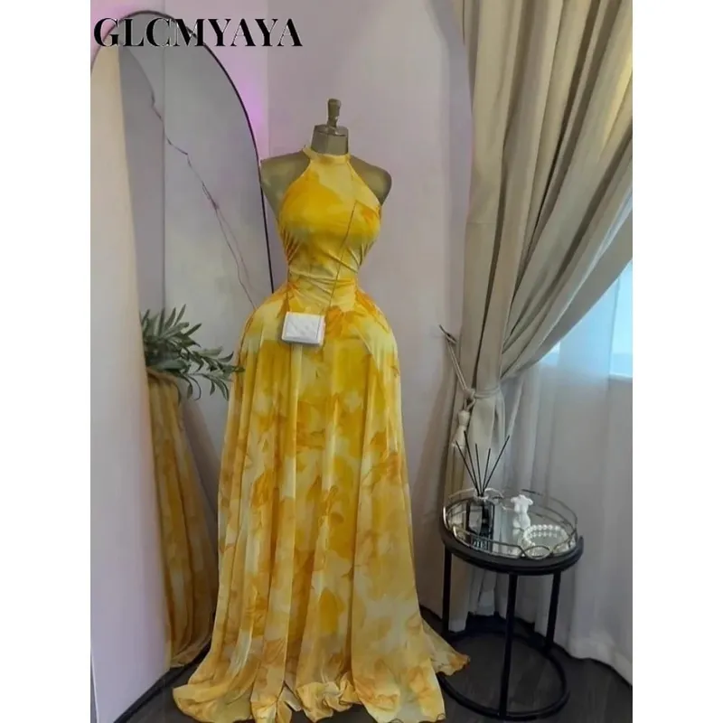 Women Printed Sleeveless with Sashes Fit and Flare A-line Maxi Dress 2026 Streetwear Beach Holiday Long Dresses Vestido