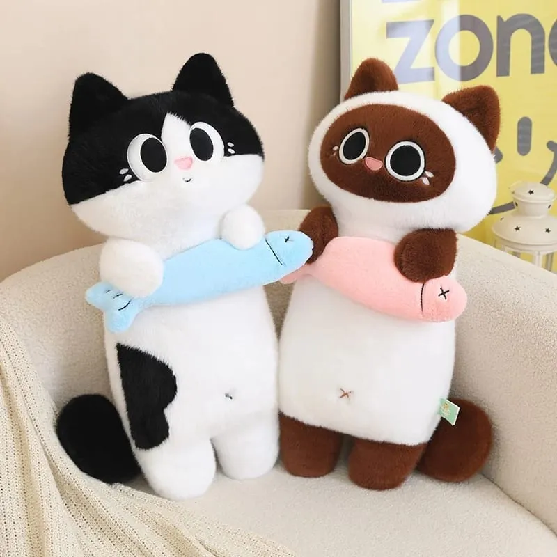 Cat Plush Toys Adorably Cat Stuffed Pillow Kawaii Soft Sofa Cushion Home Decor Toys Accompany Sleep Toy Birthday Gifts — image 2