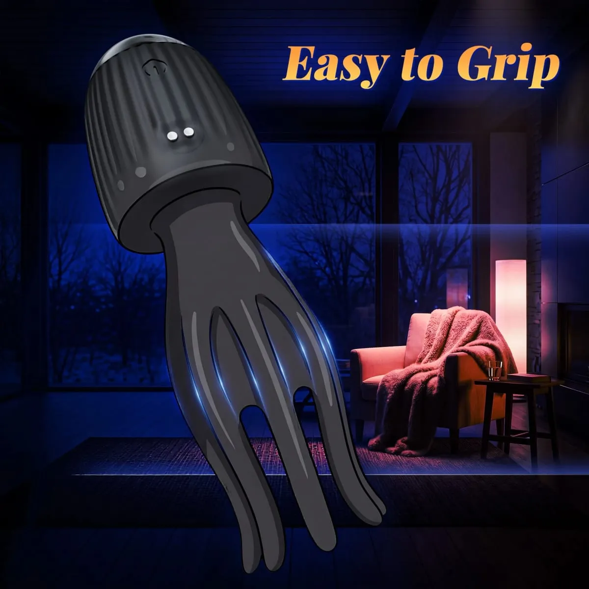 Thrusting Male Masturbator Penis Vibrator Glans Trainner with 4 Cock Rings Clit Nipple Stimulator Adults Sex Toys for Men