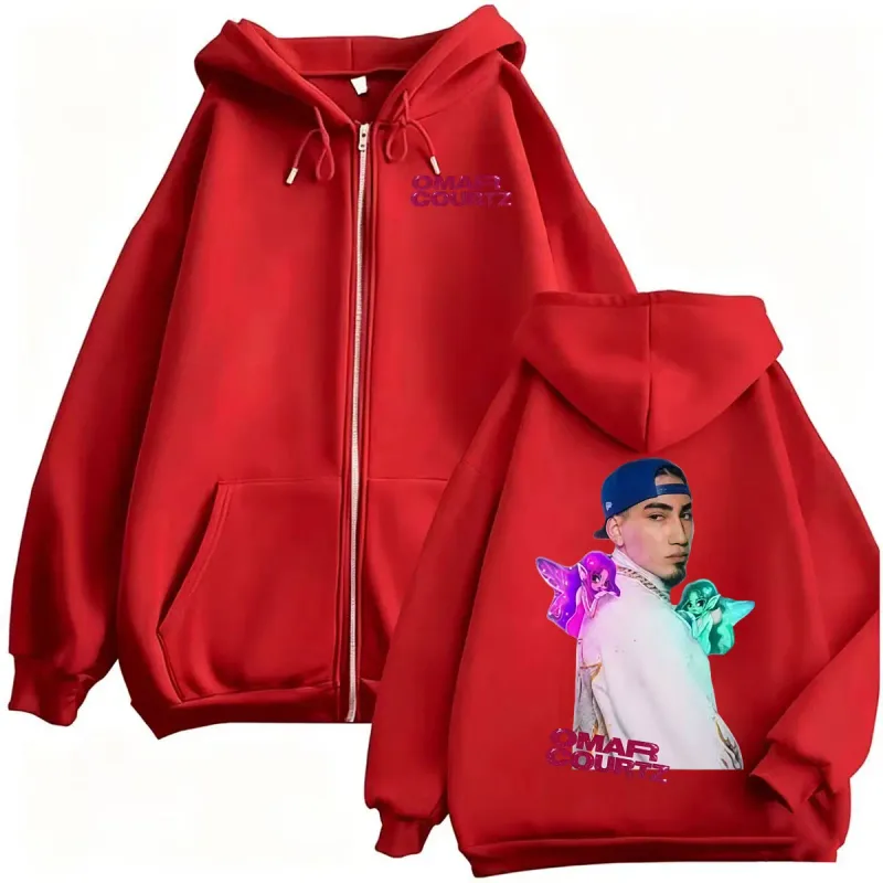 Omar Courtz Por Si Manana No Estoy Tour 2026 Zipper Hoodies Men Women Fashion Hip Hop Classic Jacket Sweatshirt Coats Streetwear
