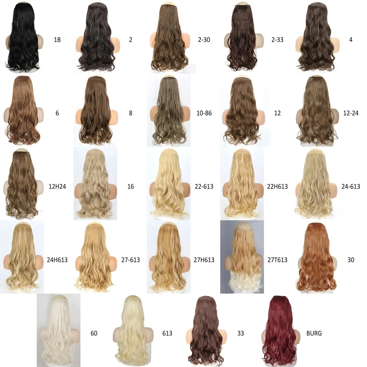 Synthetische 5 Clips in Haarverlängerungen, natürliche lange gewellte Frisuren, gefälschtes Haarteil, braun, schwarz, einteilig für Frauen