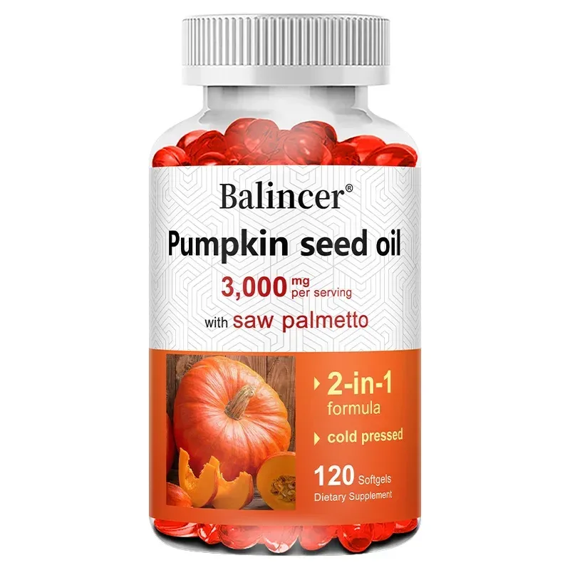 Virgin Pumpkin Seed Oil 3 000mg with Saw Palmetto Rich in Omega 6 & 9 Essential Fatty Acids Prostate & Bladder Supplement