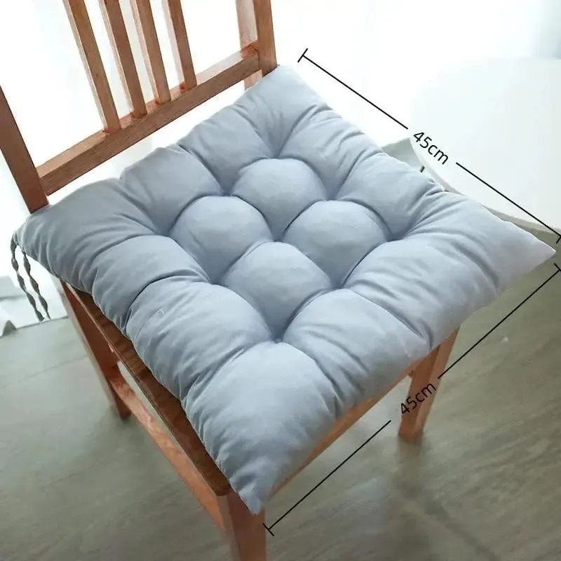 Square Soft Thick Padded Seat Cushion Non-slip Cute Cartoon Prints with Fixed Ties for Office Home Dining Chairs