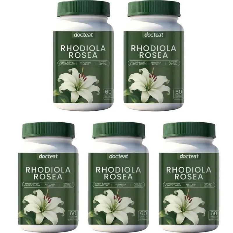 Docteat Rhodiola Rosea Capsules with 3% Salidrosides and 1% Rosavins Supports Mental Clarity & Replenishes Energy 60 Capsules