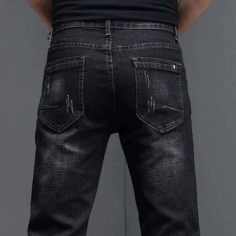 2026 homme Mince Décontracté Rue Classique Jean Skinny Crayon Jean Trendy Style Extensible Confortable Décontracté Mode Polyvalent