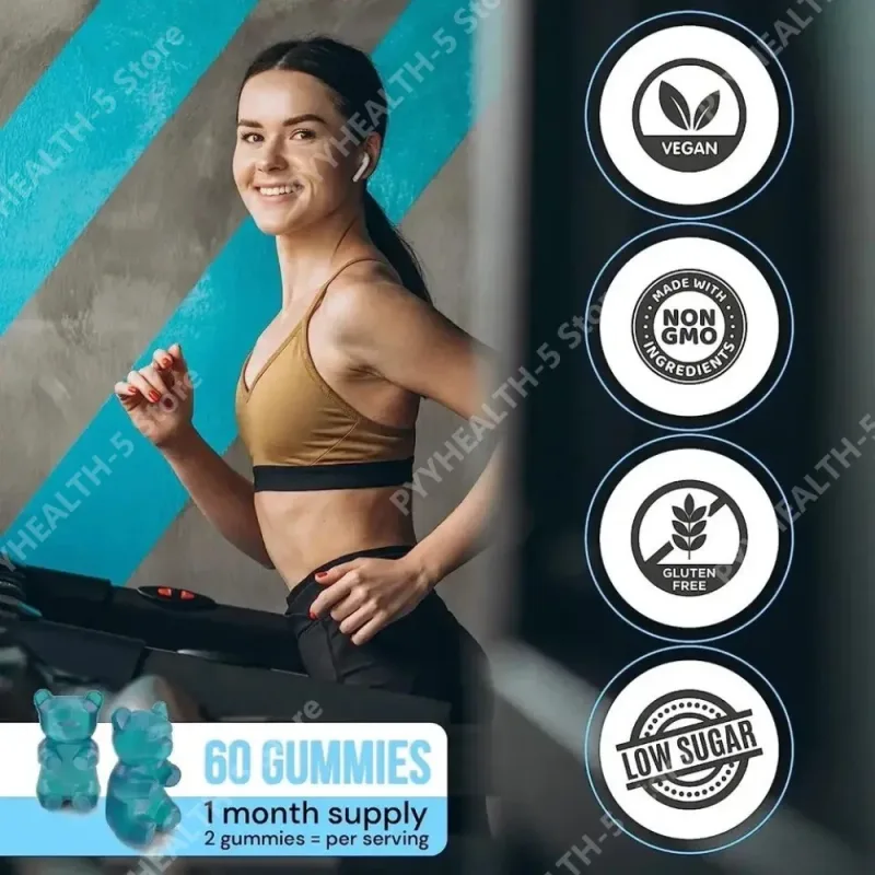 Creatine Gummies Vegan Non-GMO Gluten-Free Low Sugar Organic Supports Athletic Performance for Adults Unisex 60 Count