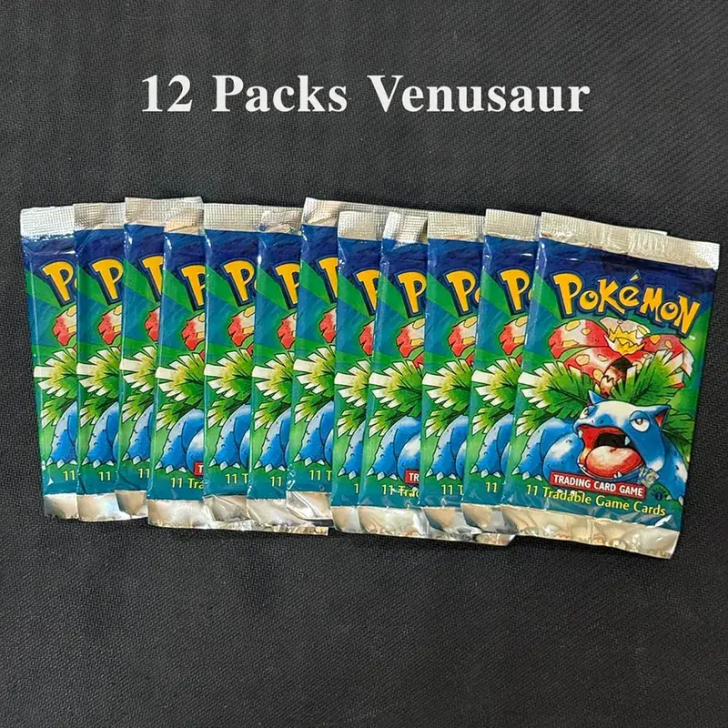 11Cards/Pack PTCG Booster Packs Proxy Card Jungle/Fossil/Base Set Charizard Blastoise Venusaur PKM Board Game collectible Cards