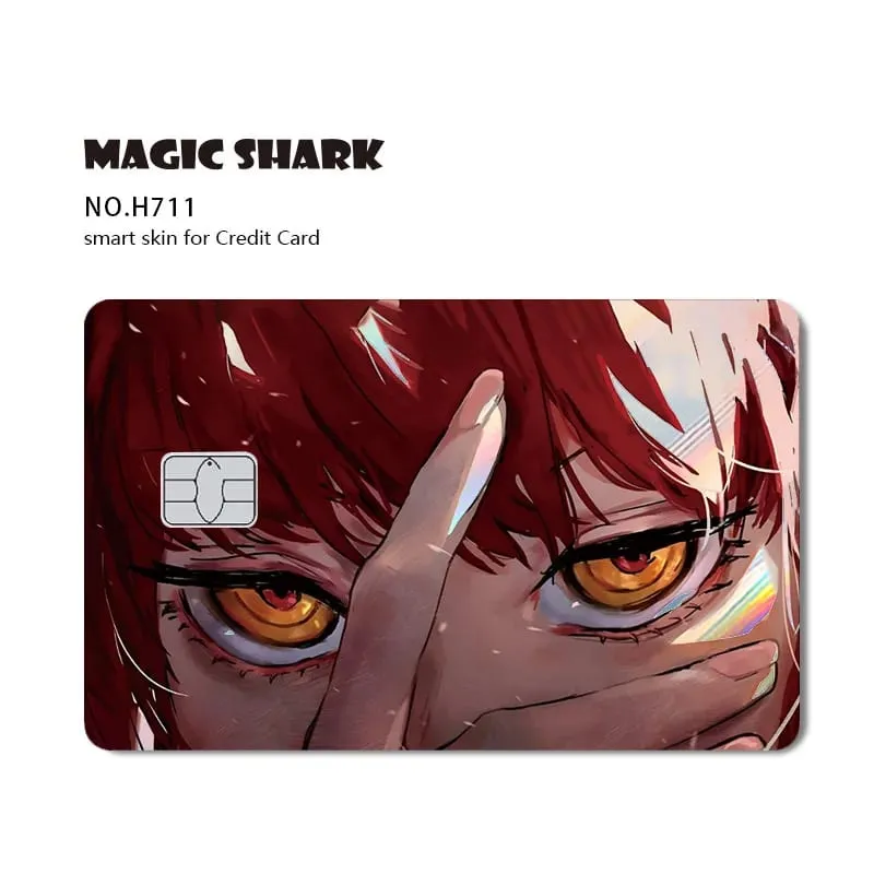 1pc Front Cool Anime Evil Holographic Laser Shinny Film Skin Sticker Cover for Debit Bank Credit Card