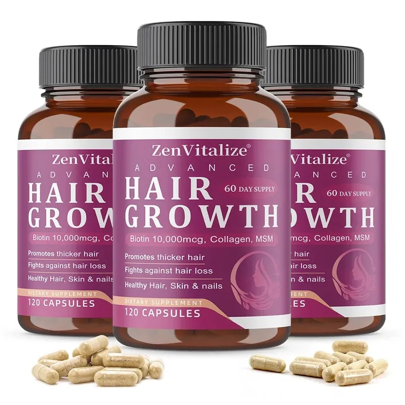 Hair Growth Vitamins for Women and Men - with Biotin & Saw Palmetto Naturally Regrow Stronger & Healthier Hair Skin and Nails