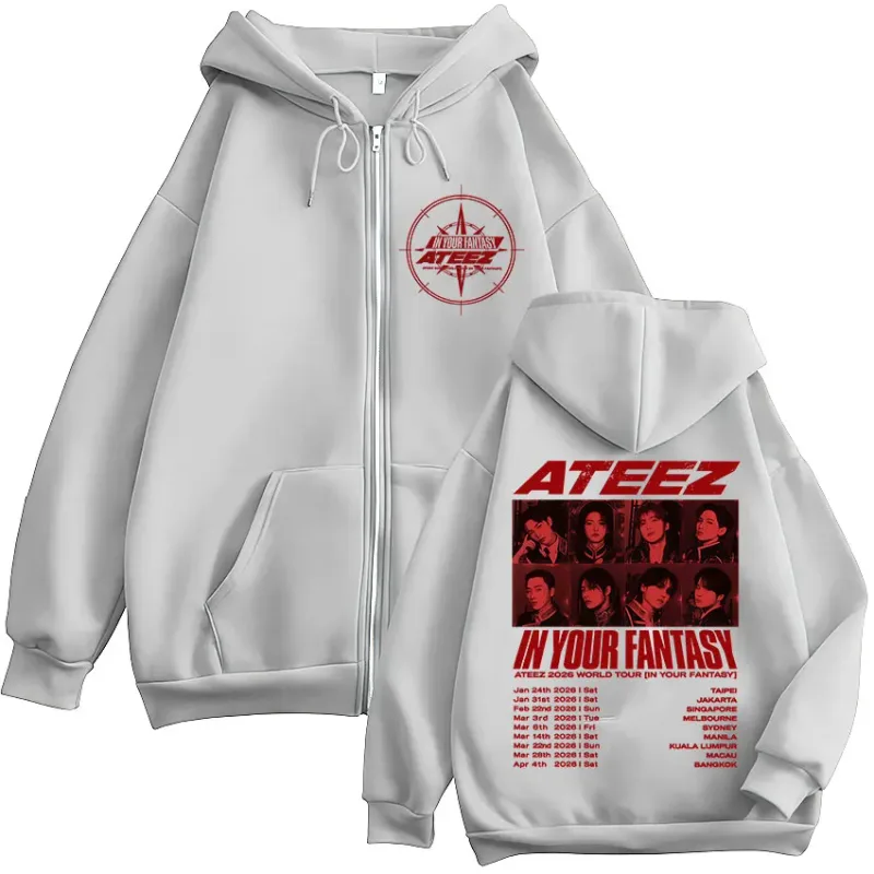 2026 World Tour in Your Fantasy Zipper Hoodies Korean Kpop Men Women Clothing Fashion Zip Up Sweatshirts Jackets Coats