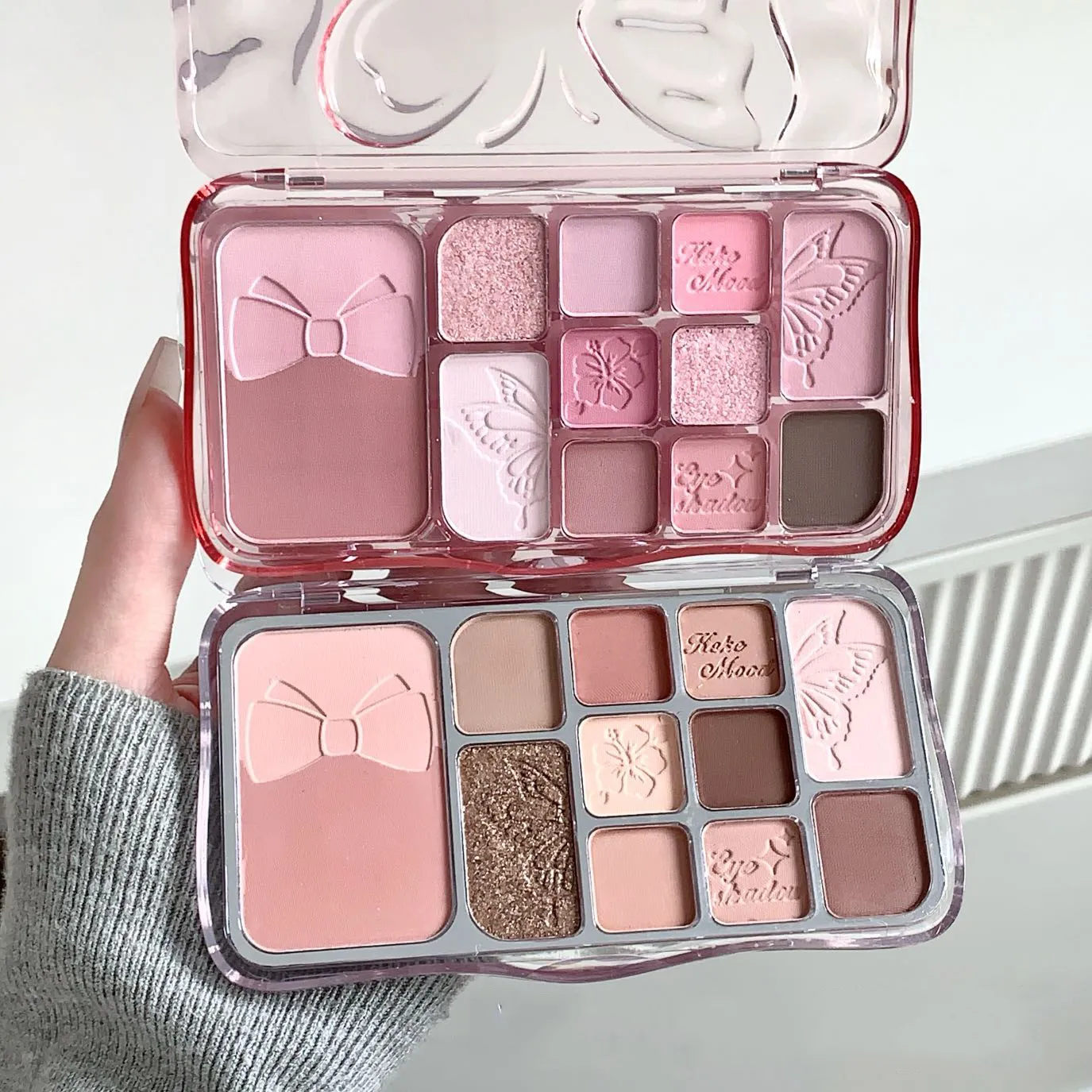 12 Colors Shimmer Matte Eyeshadow Palette Rose Pink Glitter Earth Color Eye Shadow Cosmetics Lasting Waterproof Makeup Palette