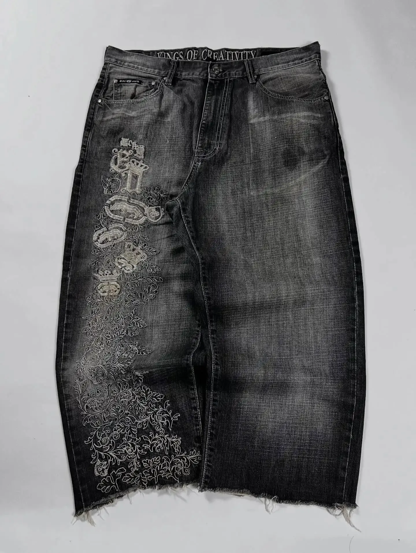 Retro Y2K Oversized Print Explosions Mens Jeans American Hip-hop Trend Gothic Straight Pants Harajuku Casual Couple Wide Pants