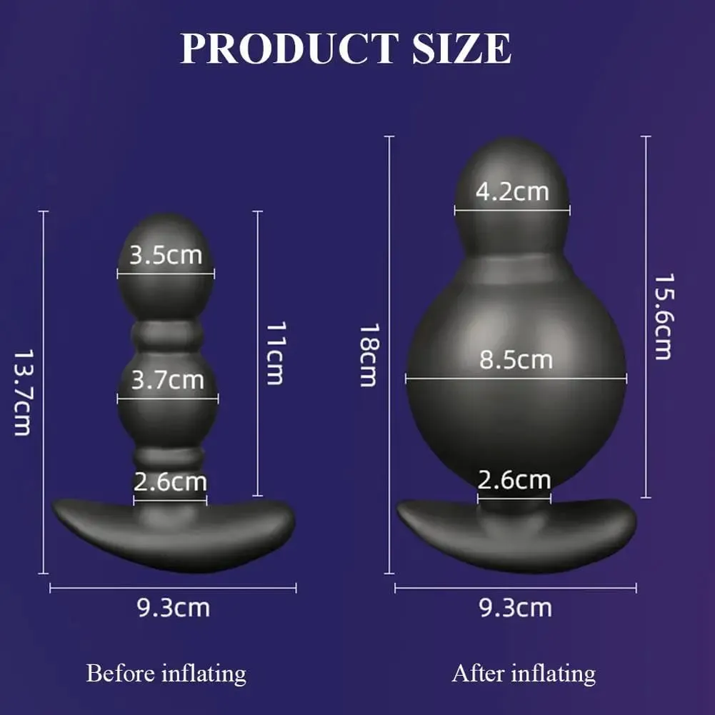 Wireless Remote Control Male Prostate Massager Inflatable Anal Plug 10 Vibration Modes Butt Plug Anal Expansion Vibrator Sex Toy