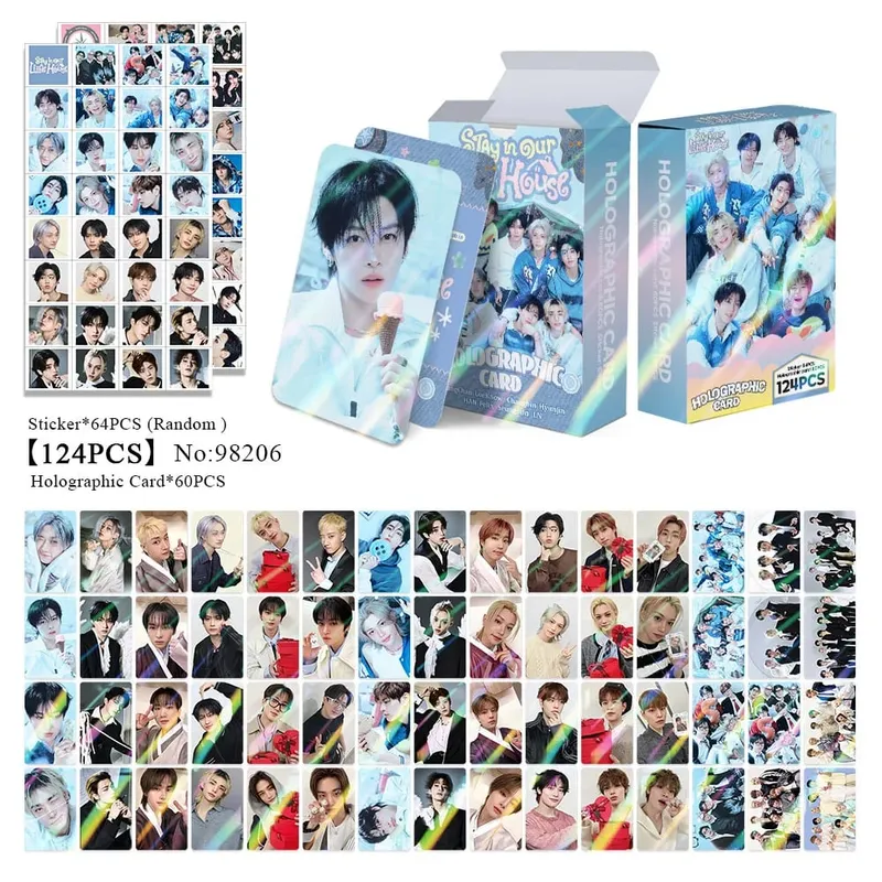 124pcs New Album Stay With Your Wings Photocards Stickers Kpop Merch Lomo Cards Set Fans Collection Cards Gifts