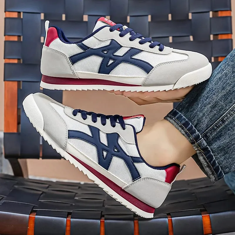 Casual Sneakers Men Shoes Anti-slip Low-top Outdoor Sports Shoes Men Lace-up Comfortable Soft Breathable Lightweight Shoes Men