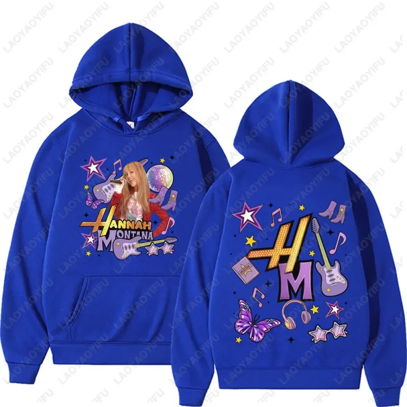Hannah Montana 20Th Anniversary Printed Hoodies Men Women Fashion Aesthetic Sweatshirts Long Sleeve Pullovers Streetwear