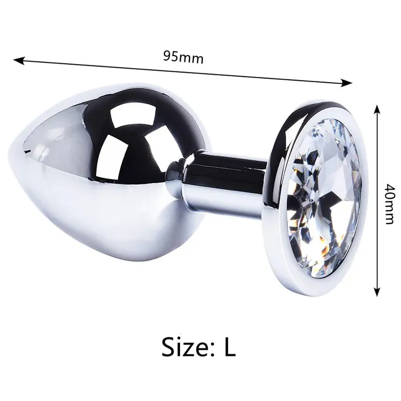 Stainless Steel Anal Plug Butt Plug With Jewelry Colorful Crystal Anus Plug Adults Sex Toys for Men Women Gay Adult Game Sex Toy