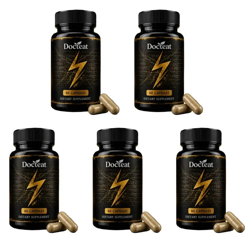 Docteat Men's Energy & Vitality Capsules with B6 D3 Zinc Ashwagandha L-Citrulline Panax Ginseng Daily Support 60 Capsules