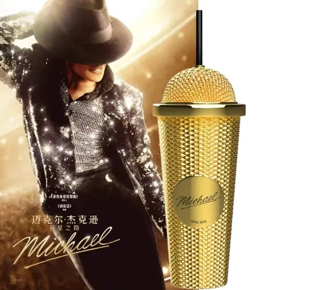 In Stock Official Michael Jackson Superstar Road Movie Merchandise Microphone Cup Water Bottle Hat Shaped Popcorn Bucket