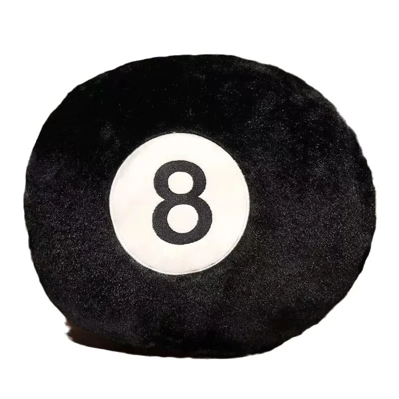 Nice Simulation Billiards 8 Ball Plush Pillow Stuffed Soft Eight Pool Players Home Decor Indoor Sport Creative Gift