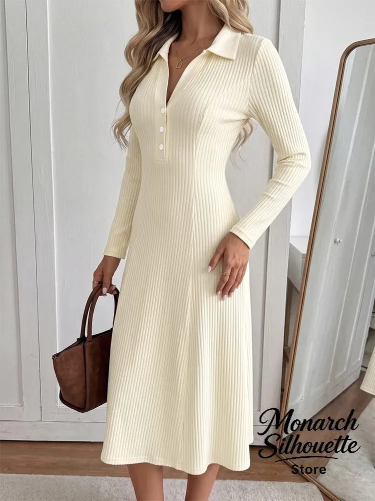 White Polka Dot Slim Fit Dress Women Solid Deep V-neck Puff Sleeves Pleated Front Button Short Dresses 2026 Lady Daily Wear New