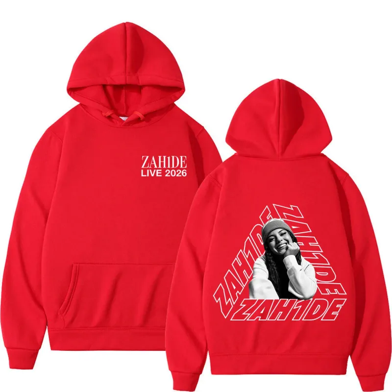 Singer Zahide Tour 2026 Merch Graphic Hoodies Men Women Fashion Autumn and Winter Hip-hop Loose Casual Vintage Sweatshirts Tops