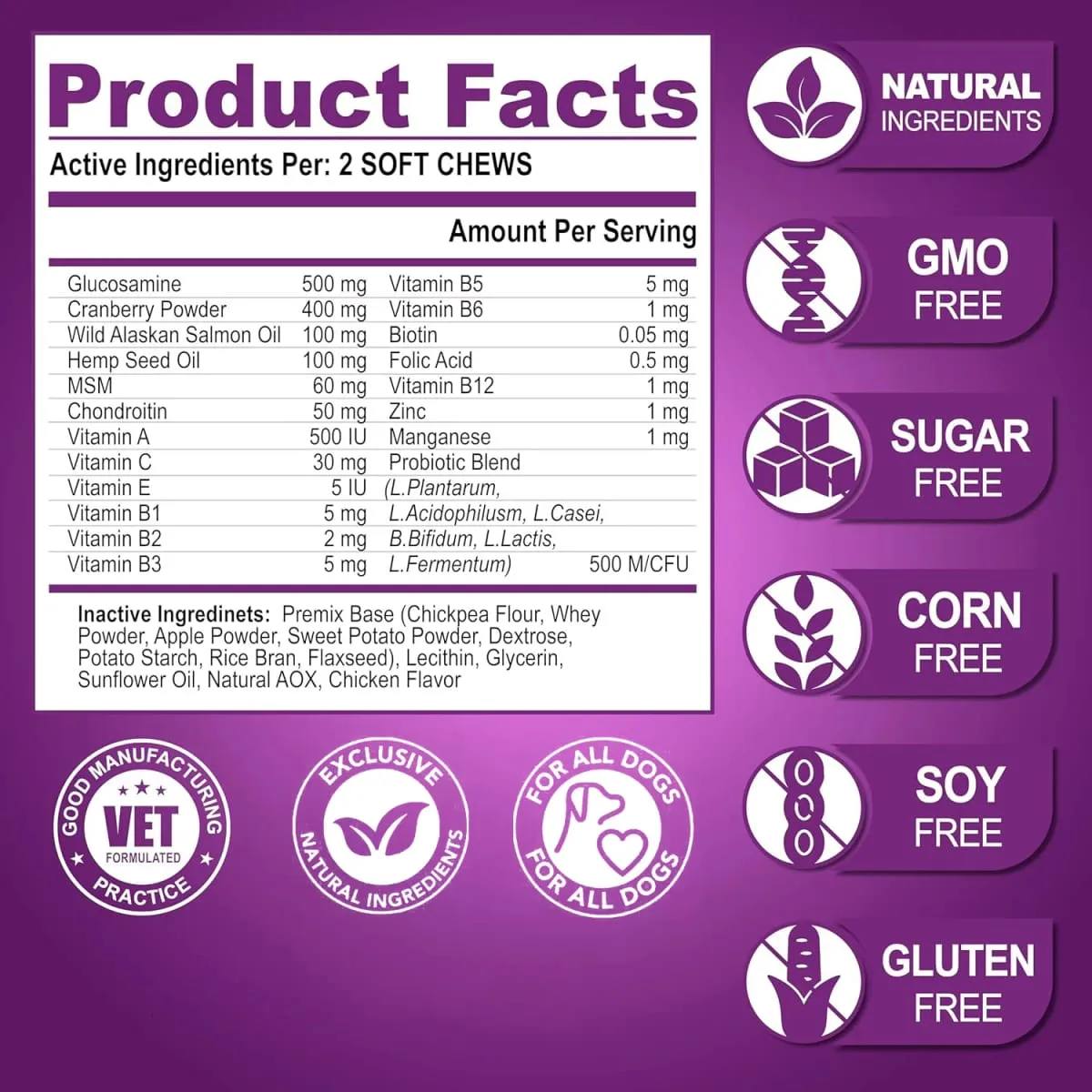 Suplemento multivitamínico para cães idosos e filhotes, multivitaminas, sabor de frango, mastiga para animais de estimação, imunidade conjunta, mobilidade, energia, pele intestinal