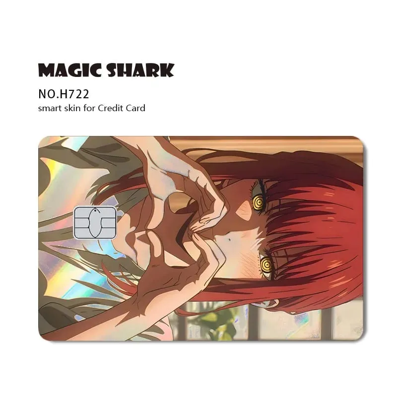 1pc Front Cool Anime Evil Holographic Laser Shinny Film Skin Sticker Cover for Debit Bank Credit Card