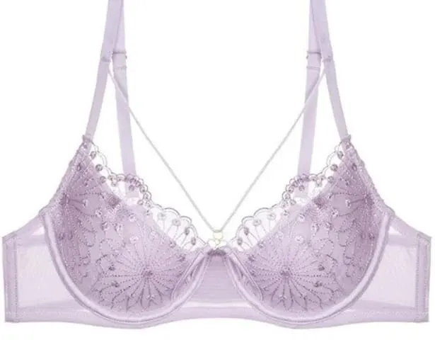 Pure Desire セクシーなフレンチレースブラジャー女性用夏薄型カッププッシュアップブラジャーカジュアルファッションランジェリー下着 34-40 BANERDANNI