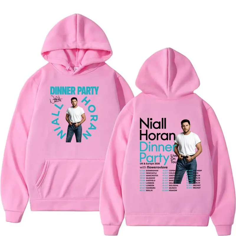 Niall Horan Dinner Party Live on Tour 2026 Hoodie Men's Hip Hop Vintage Pullover Sweatshirt Unisex Long Sleeve Oversized Hoodies