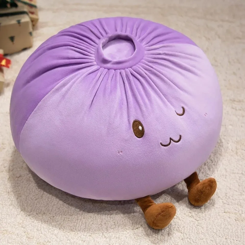 Super Soft Plush Material Steamed Bun Plush Pillow Fluffy Comfortable PP Cotton Filled Dumpling Plush Toy Stress Relief