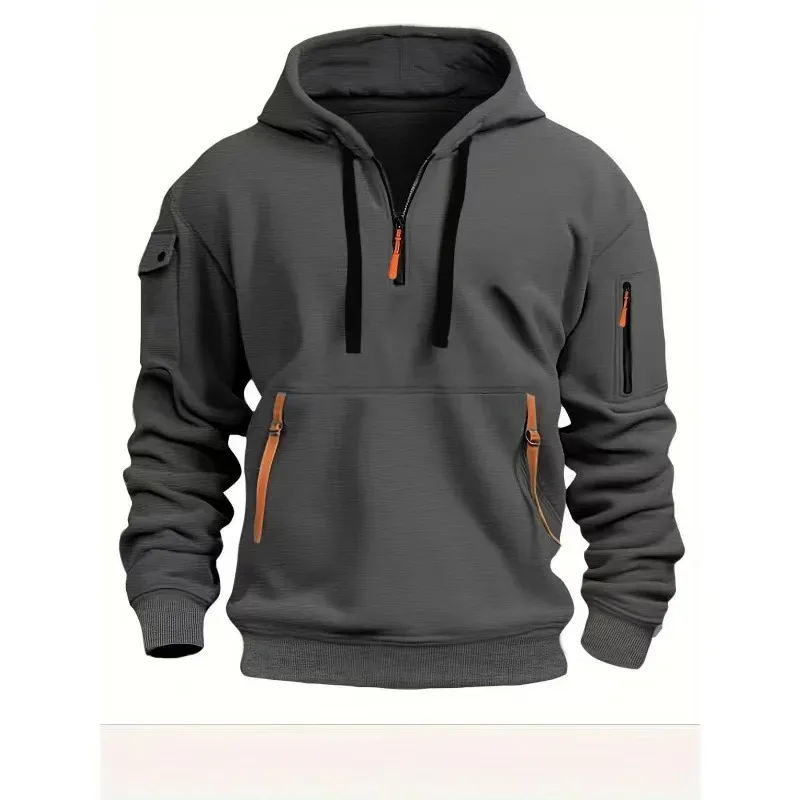 Customized DIY Printed Hoodies for Men and Women, Loose Casual Sportswear with Zipper, Long Sleeved Hoodies with Multiple Pocket
