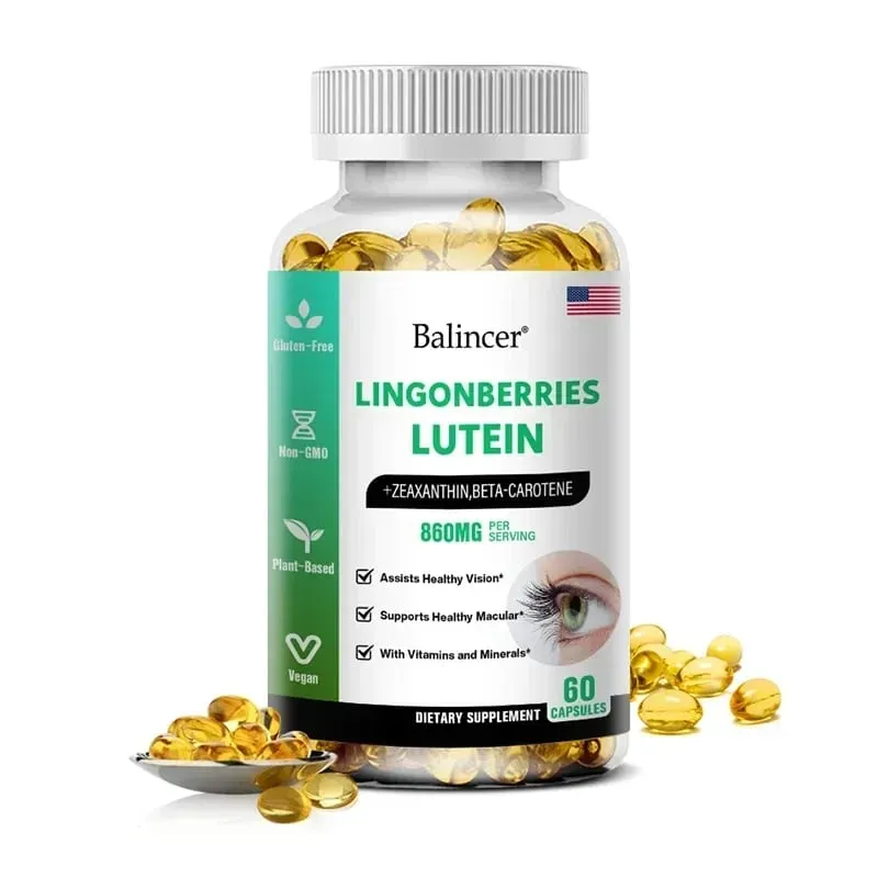 Cápsulas de luteína Balincer com suplemento dietético de vitamina zeaxantina para suporte à saúde ocular 120/60/30 cápsulas moles fáceis de engolir