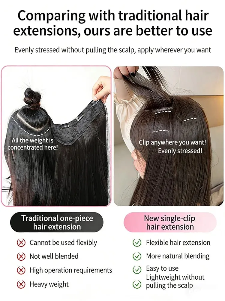 5Pcs 60cm Clip In Hair Extensions Human Hair For Adding Volumesyntheticsynthetic — image 5