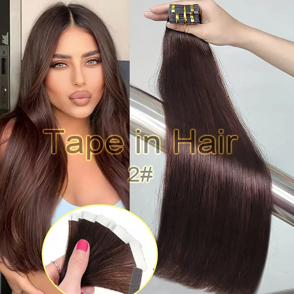 Double Drawn European Wholesale Tape in Extensions Invisible Cuticle Aligned Remy Tape in Hair Extensions 100% Human Hair