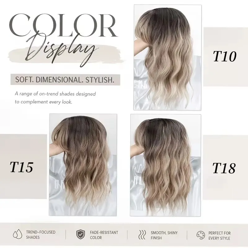 14Inch Synthetic Short Bobo Wavy Curly Topper Hair Extension Scalp-Covering Clip-In for Thinning Hair Women Daily Use