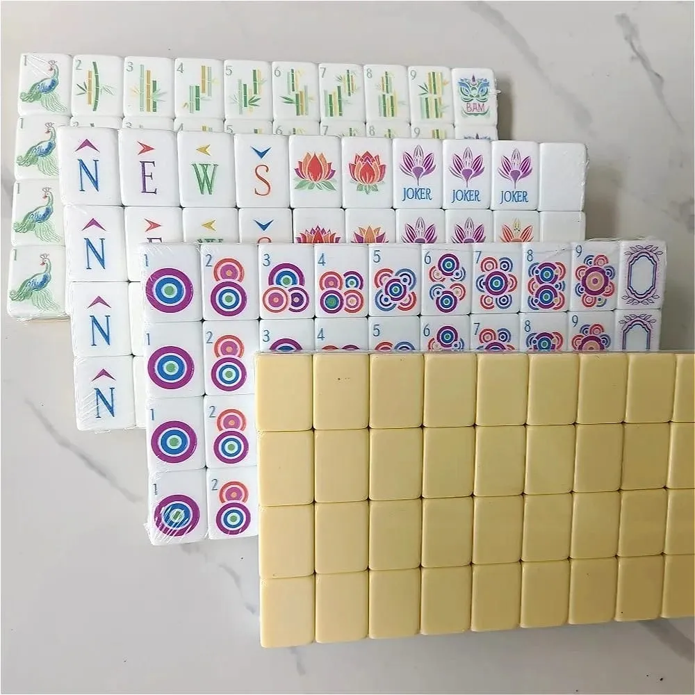 In Stock Hot American Mahjong Set 160 Tiles 4-Layer Acrylic Mah Jongg Sets Portable Travel Mahjong Game Tiles Adult Indoor Games