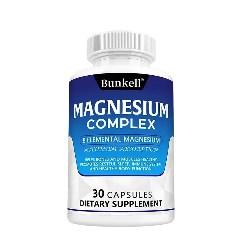 Bunkell Magnesium Complex 5 Forms High Absorption Support Bone Heart Muscle Sleep & Digestion Non-GMO Dietary Supplement