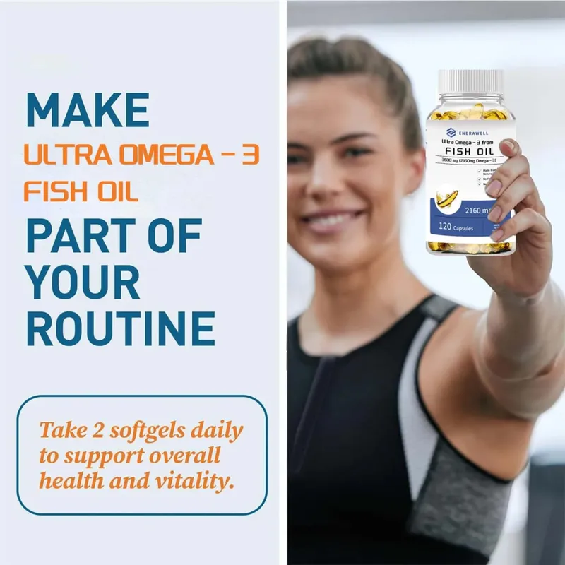 3600mg Fish Oil Capsules Rich in EPA & DHA for Heart Brain Eyes Immune Health Omega 3 Fatty Acids Supplement