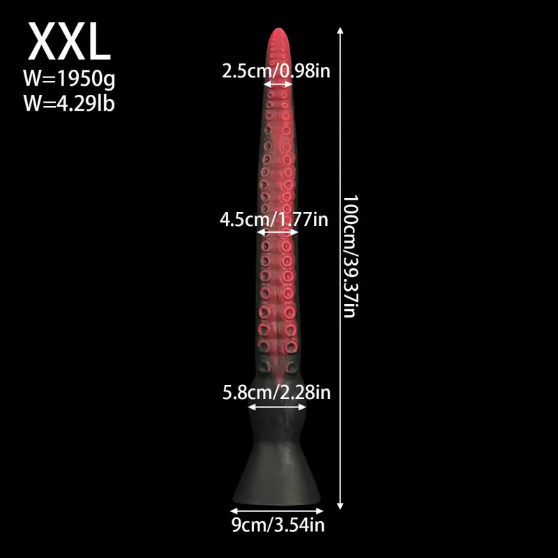 100cm 5 Sizes Silicone Long Tentacle Butt Plug Anal Plug Dildo Anal Deep Stimulator Anus Dilator Masturbator Adult Toys Sex Toy