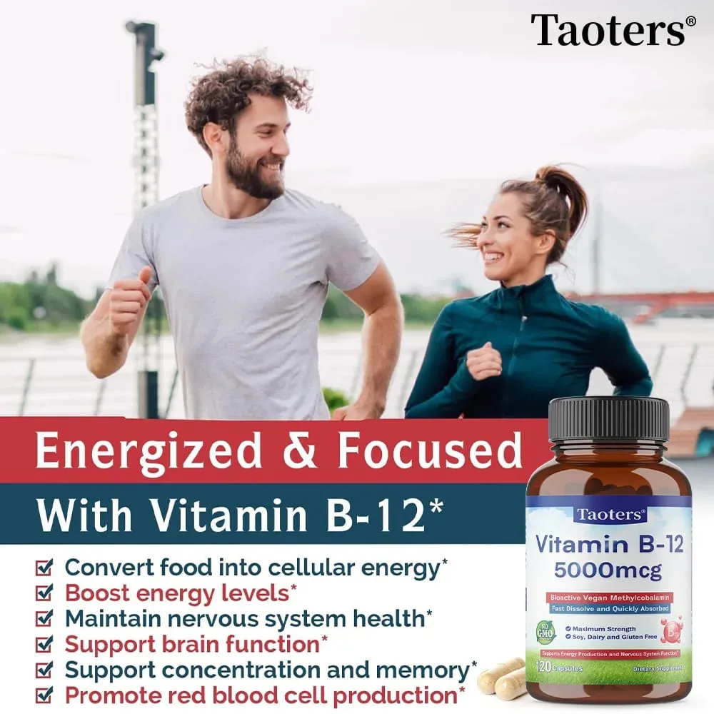 Vitamin B12 5000 Mcg - Extra Strength - Supplement for Supporting Energy Levels Mental Clarity Nervous System Health