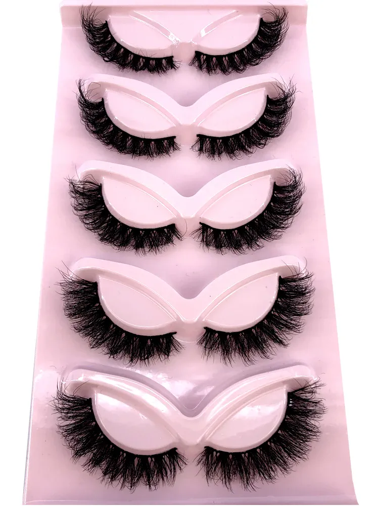 New Cat Eye Lashes 5/7/10 pairs 3D Faux Mink Eyelashes Winged Fluffy Fake Lashes Soft Natural long Full Strip Lash Make