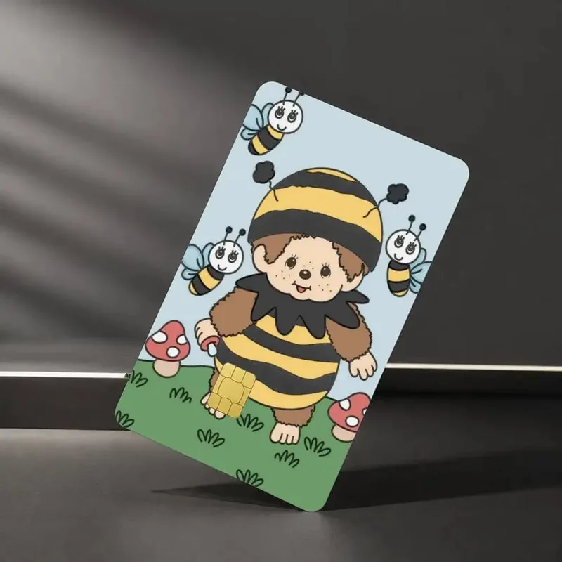 Cute M-MonchhichiS Sticker Film Tape Skin for Credit Card Debit Card Waterproof Stickers