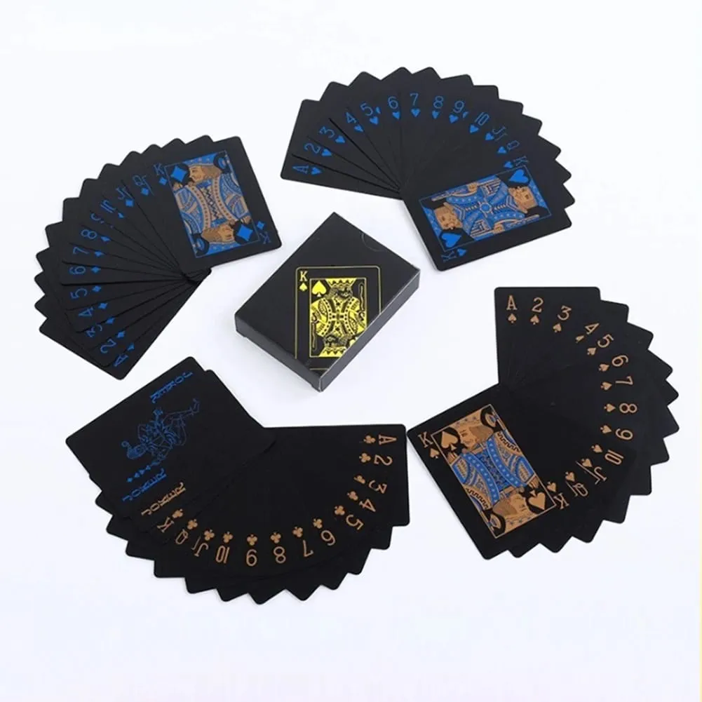トランプゲームポーカーカードボード子供子供のおもちゃ防水プラスチック PVC 黒青赤黄緑デッキカードハイエンド上品 — image 5