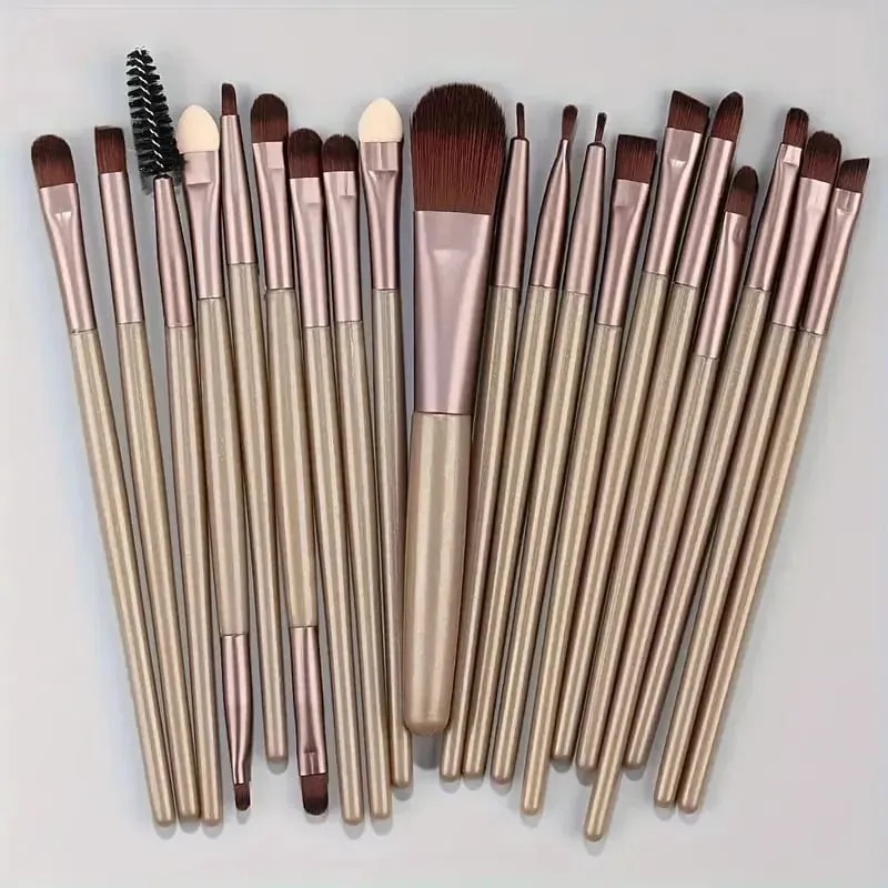 20Pcs Makeup Brushes Set Eyeliner Blending Cheeks Eye Cosmetic Foundation Brush with Makeup Sponge