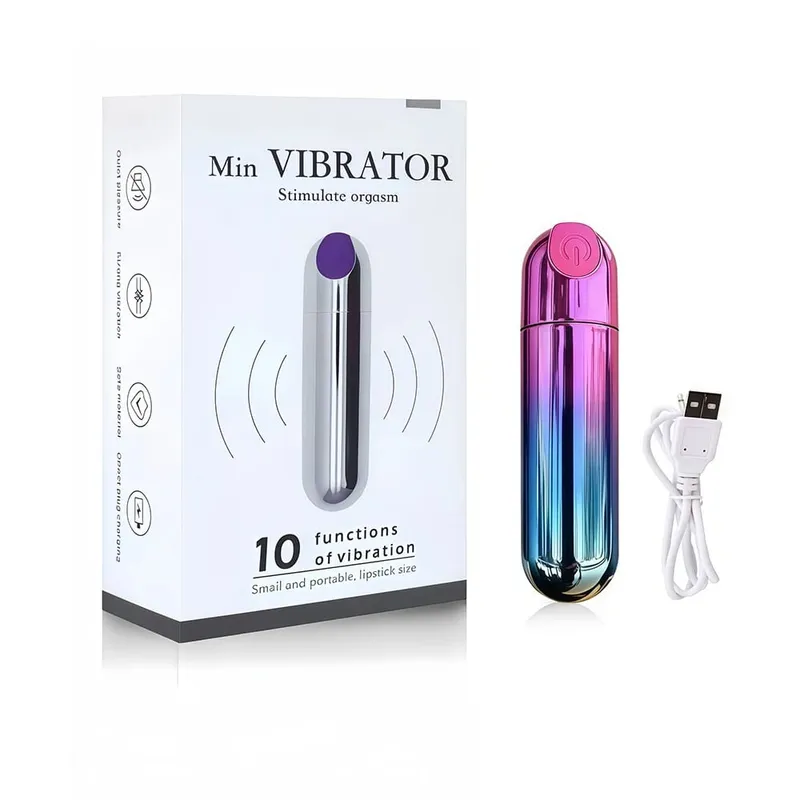 USB-laddning 10-hastigheter Mini Bullet Vibrator Uppladdningsbar Trådlös Vibrerande Anal Plugg Klitoral Stimulator Sexleksaker för kvinnor för vuxna