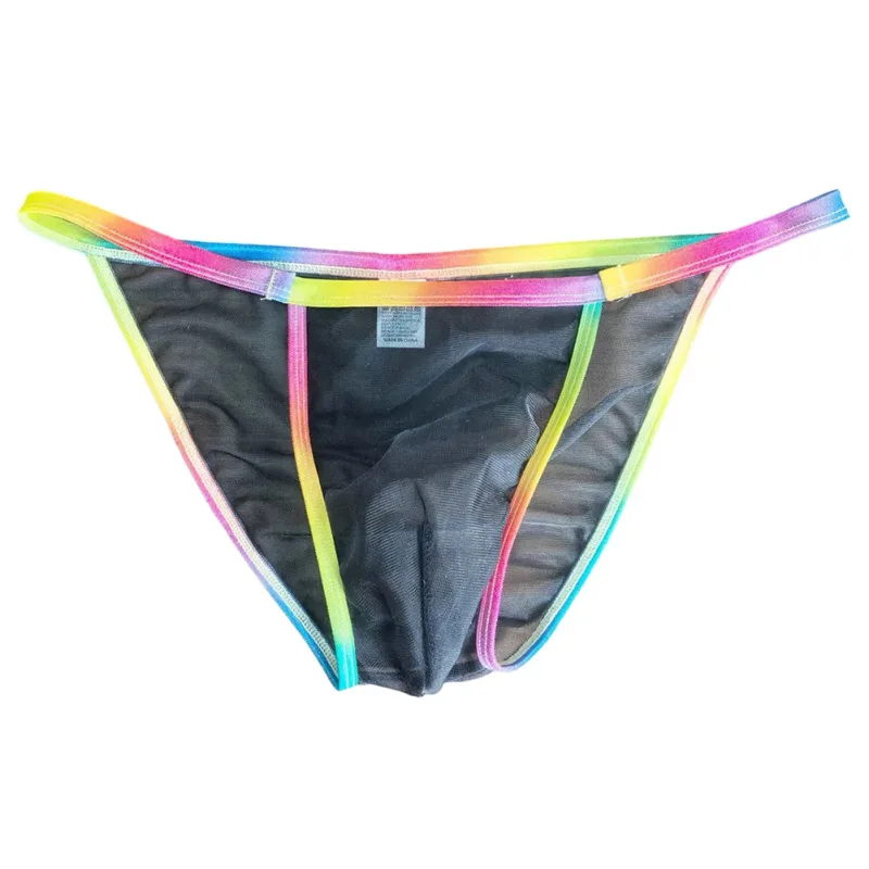 1pc Men Sexy Sheer Briefs Ultra Thin See Through Underwear Low Rise U Convex Pouch Mesh Breathable Panties Clubwear