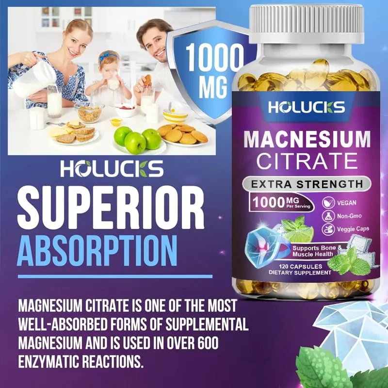 Buy 2 Get 2 Free! High Potency Magnesium Citrate Supplement